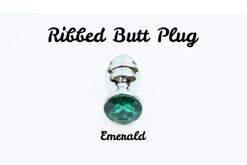 Ribbed Jewel Butt Plugs
