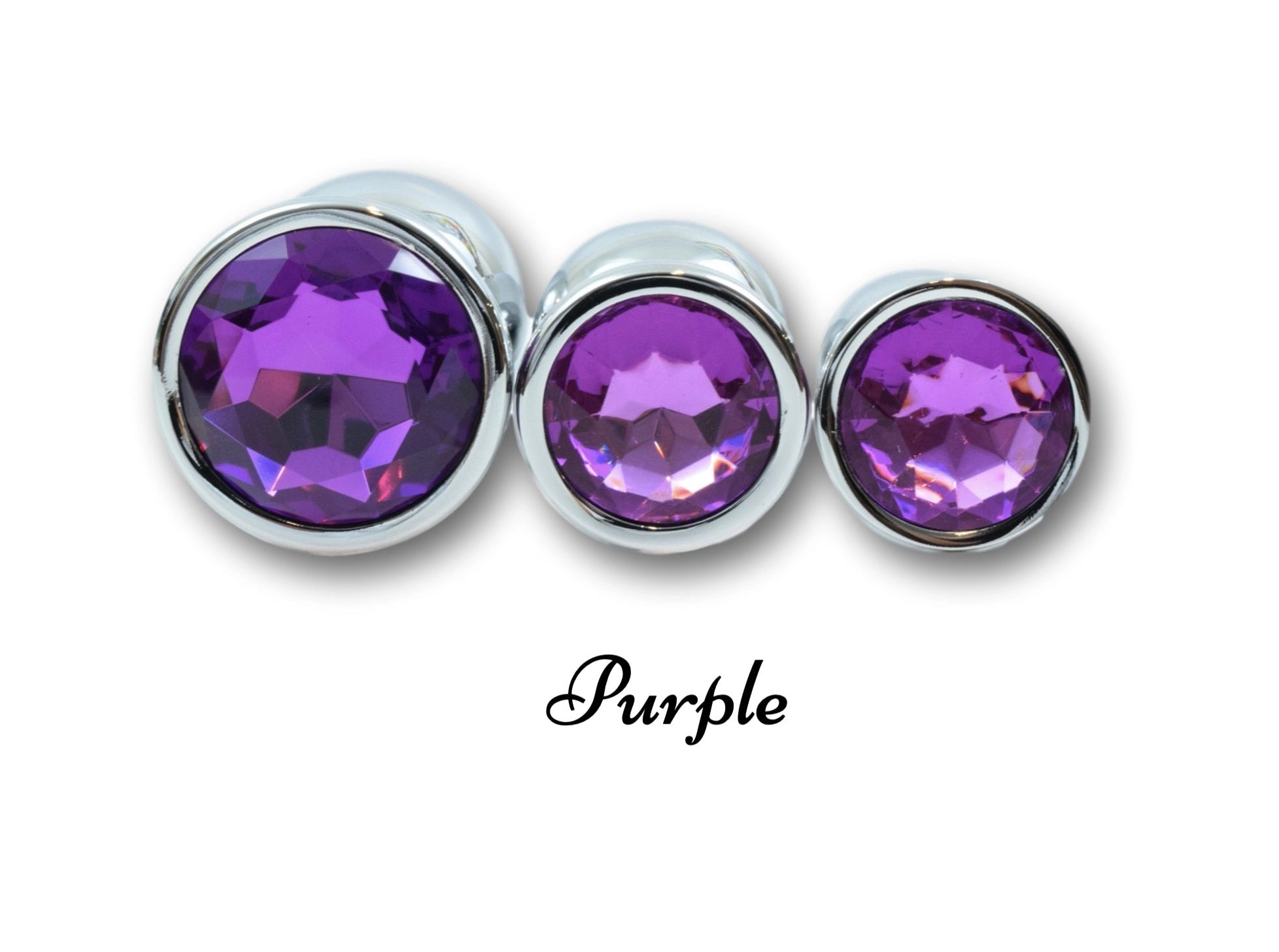 Round Shaped Silver Jewel Butt Plugs