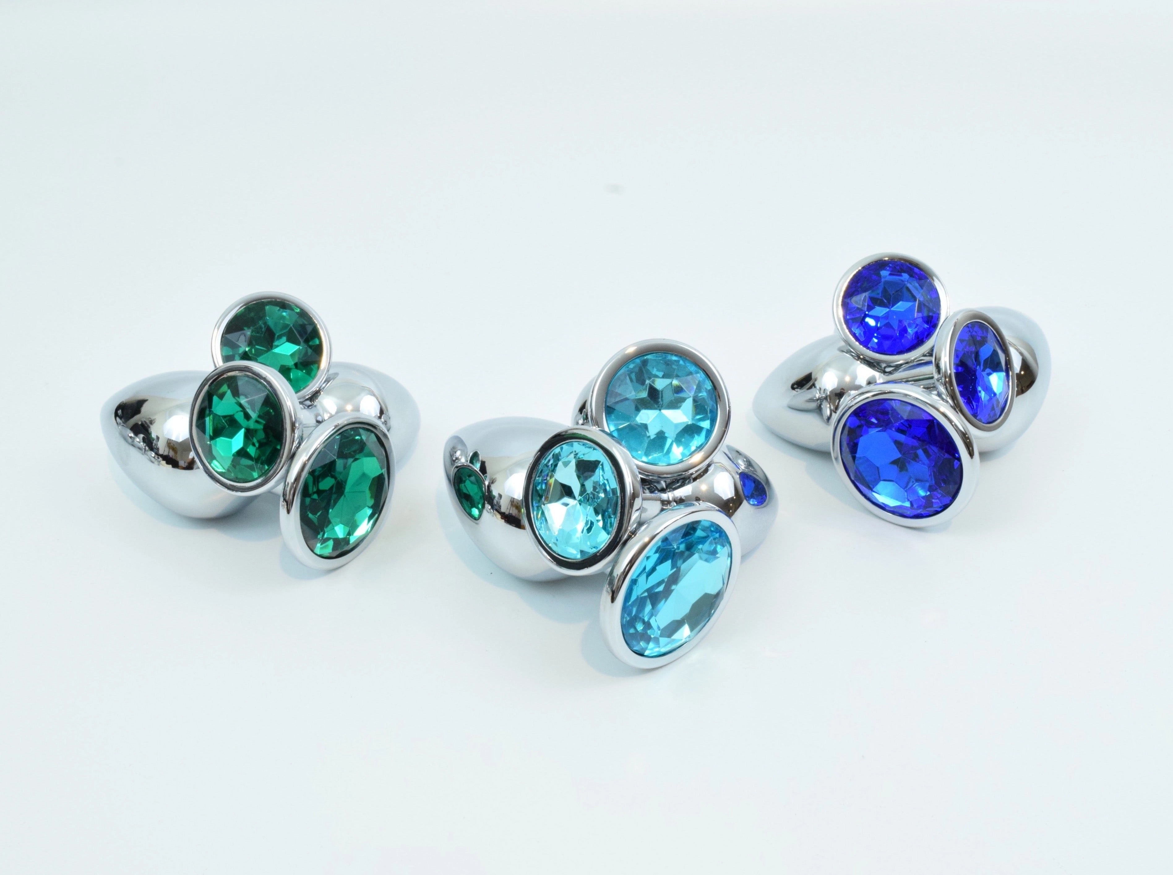 Round Shaped Silver Jewel Butt Plugs