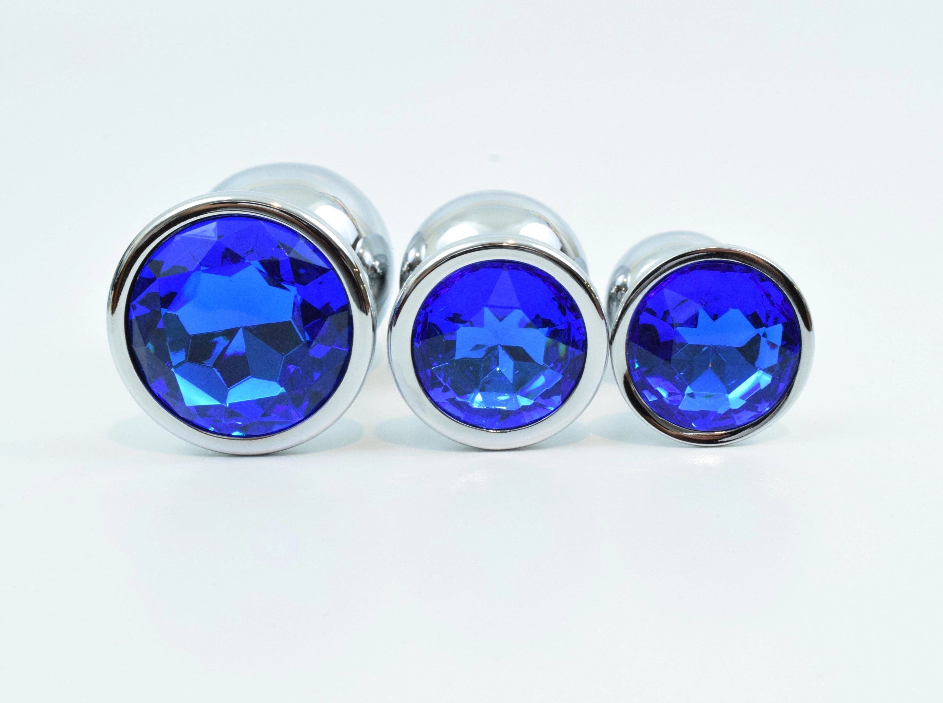 Round Shaped Silver Jewel Butt Plugs