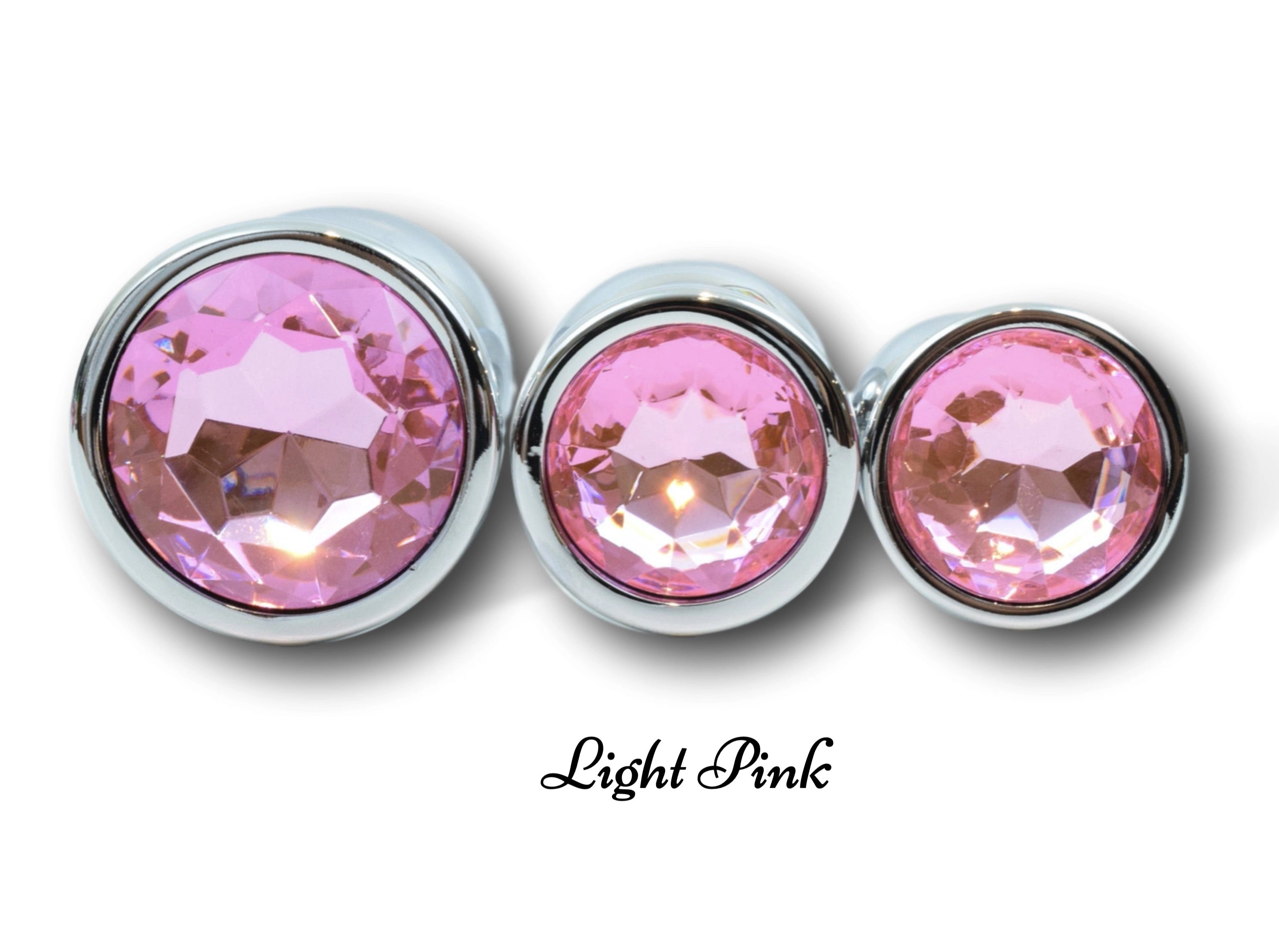 Round Shaped Silver Jewel Butt Plugs