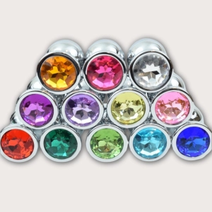 Round Shaped Silver Jewel Butt Plugs