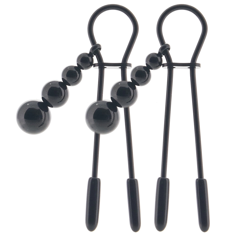 Selopa Beaded Nipple Clamps in Black Chrome