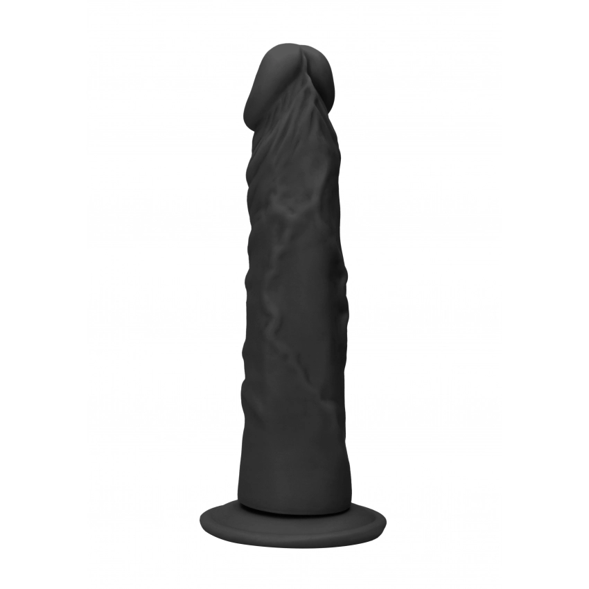 Shots Real Rock Skin Dong 8 Inch - Black