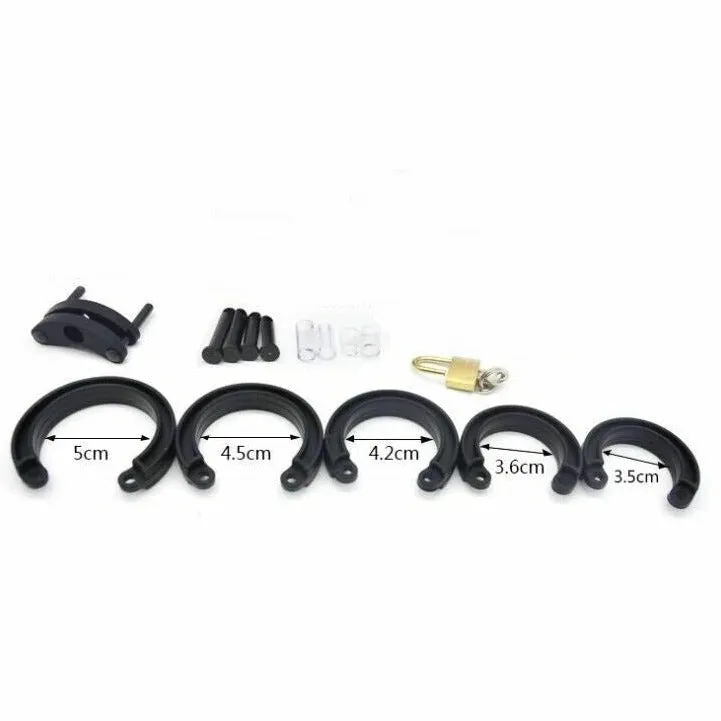 Silicone Male Chastity Penis Cock Cage Plus 5 Rings