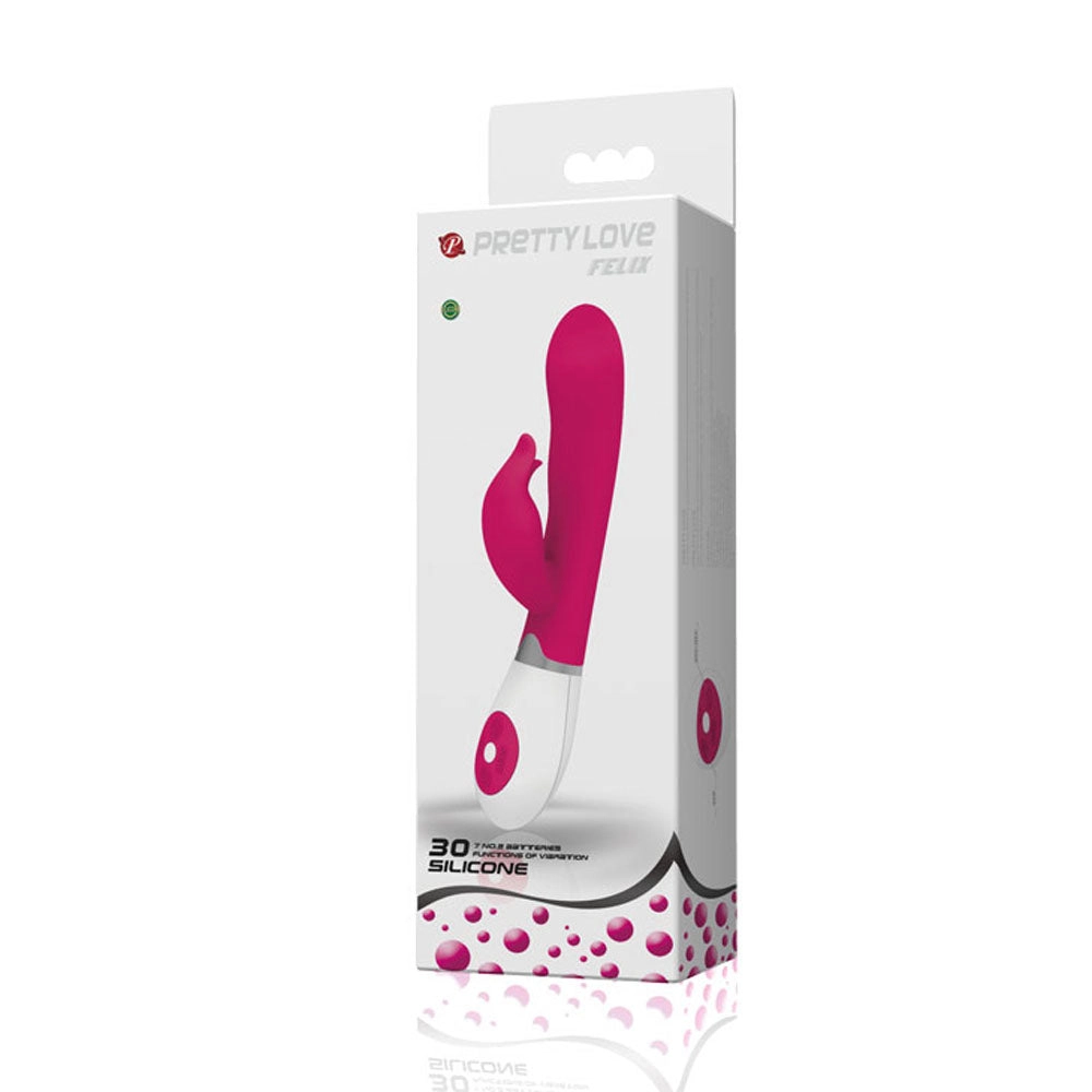 Silicone Rabbit Vibrator with 30 Vibration Modes for G-Spot and Clitoral Pleasure