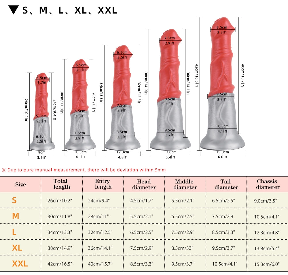 Sol - Horse Dildo - Silicone Fantasy Dildo - 5 Sizes