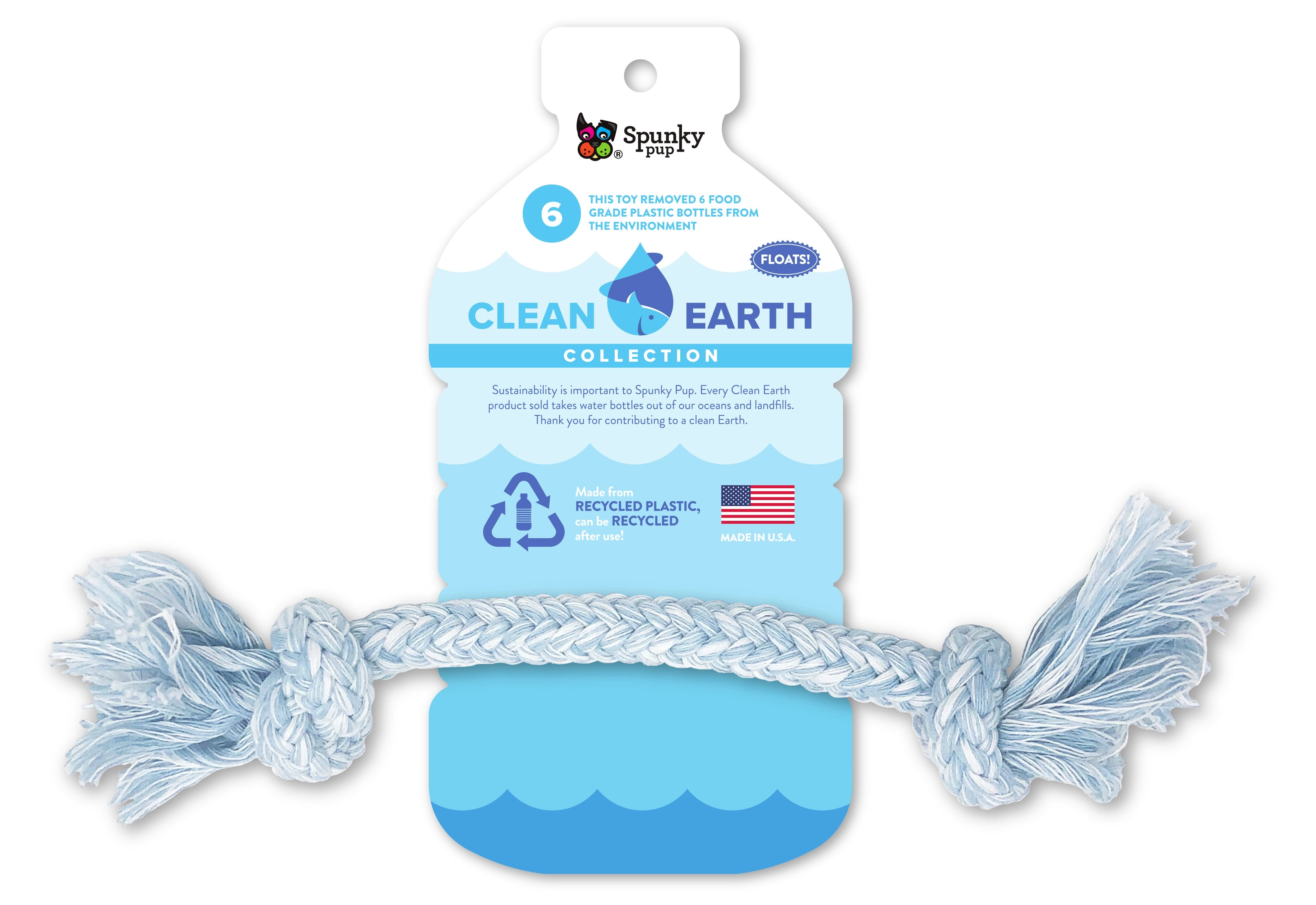Spunky Pup Clean Earth Recycled Rope Dog Toy White