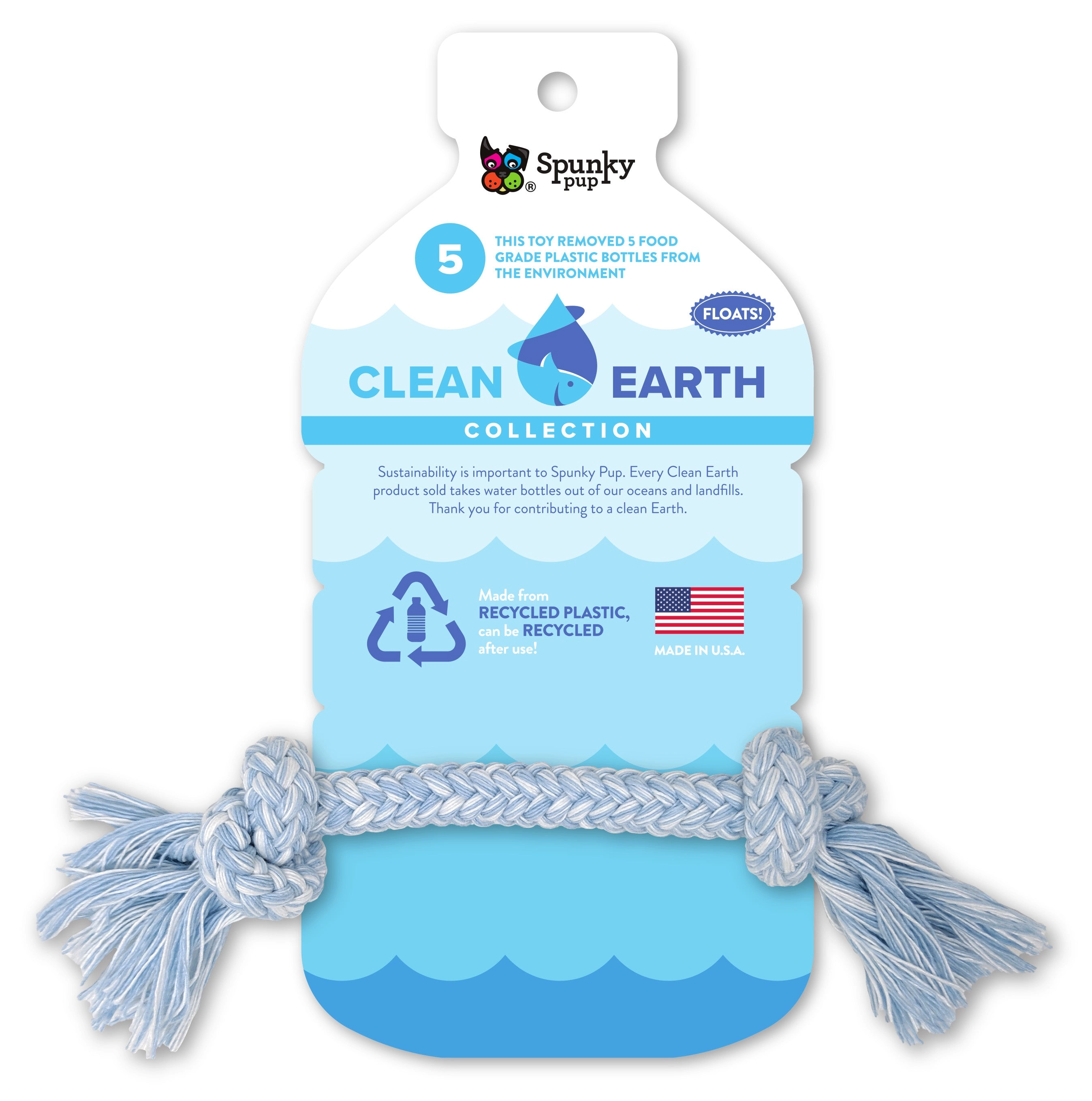 Spunky Pup Clean Earth Recycled Rope Dog Toy White