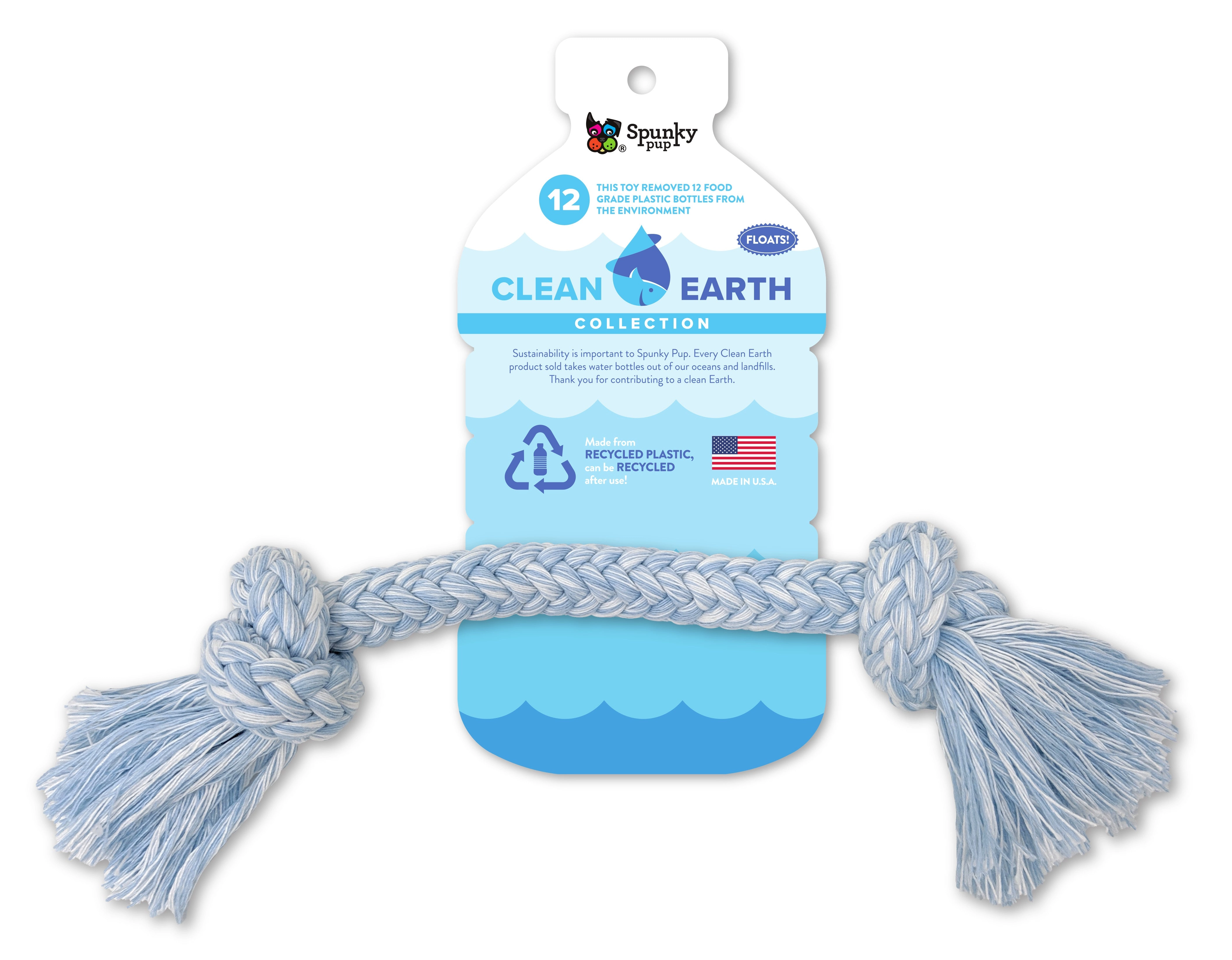 Spunky Pup Clean Earth Recycled Rope Dog Toy White