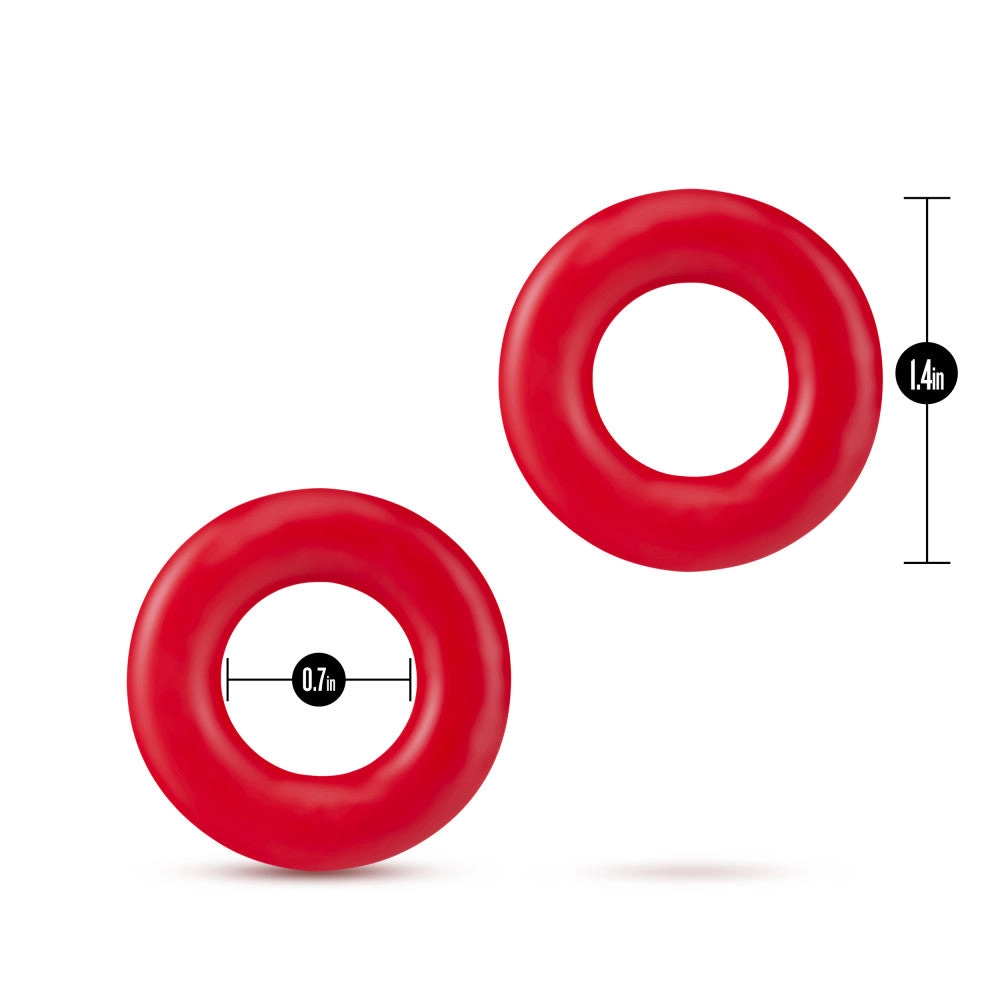 Stay Hard By Blush® | Red Donut Penis Rings (2-Pack)