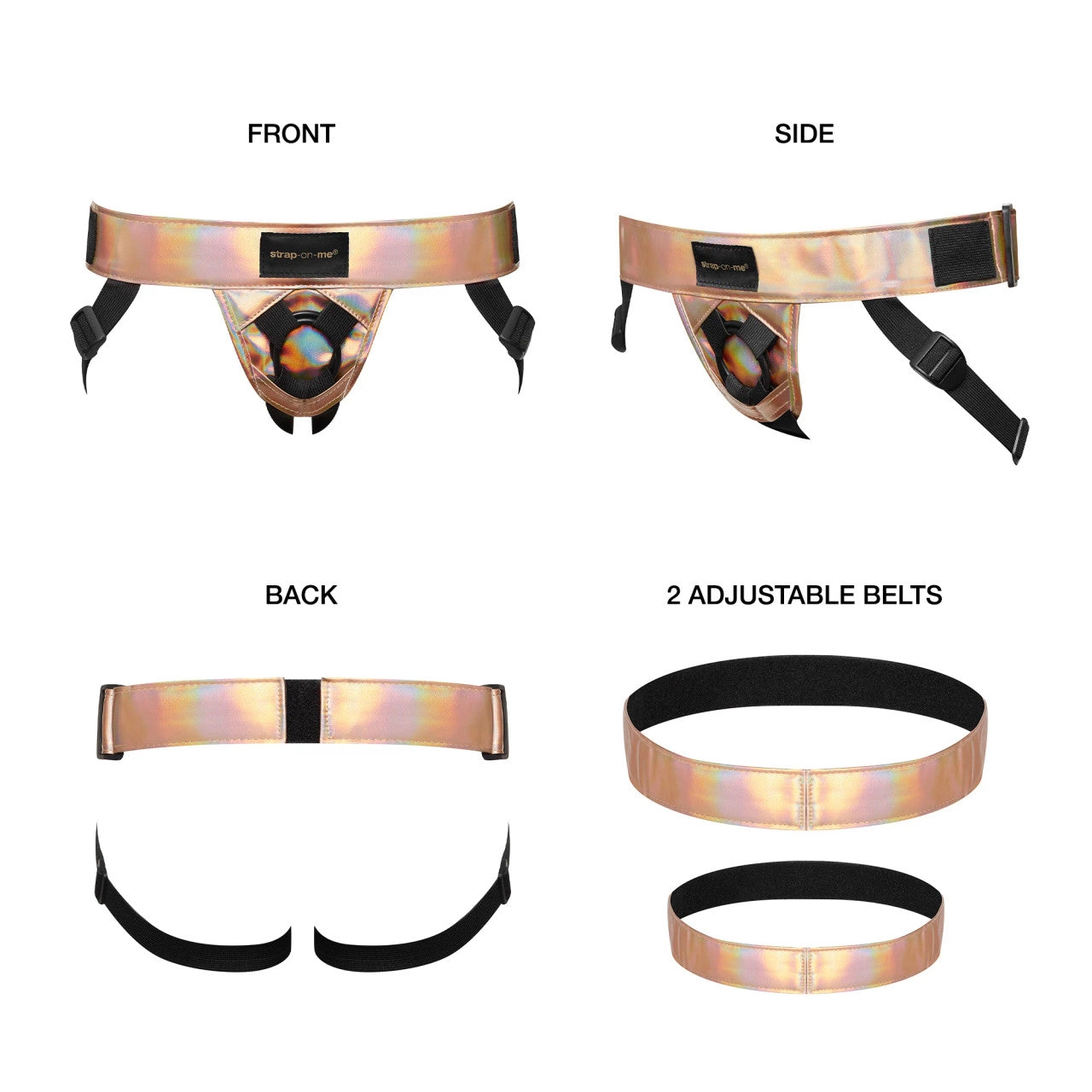 Strap On Me Dildo Harness - Curious - Rose Gold