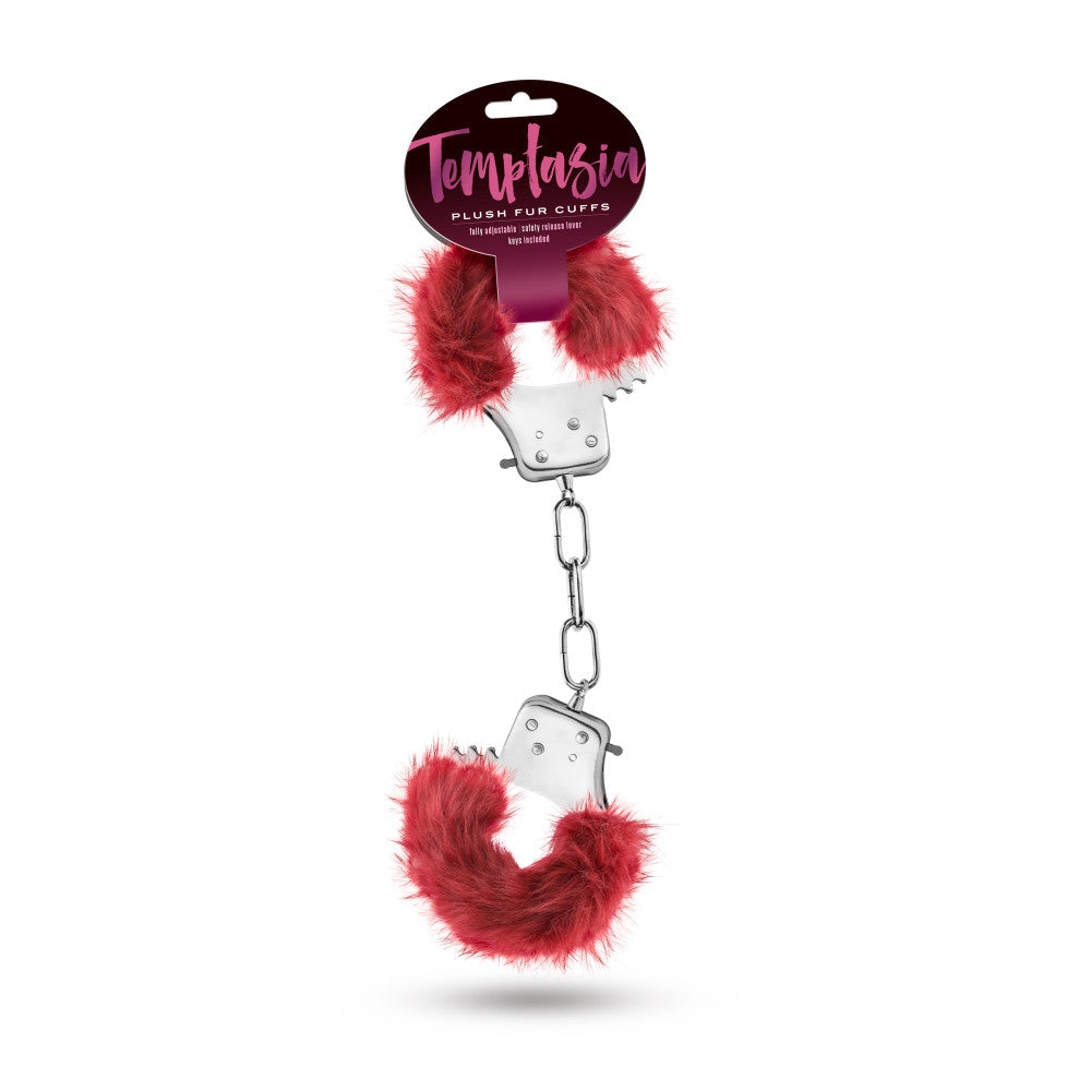 Temptasia By Blush® | Plush Fur Cuffs - Burgundy