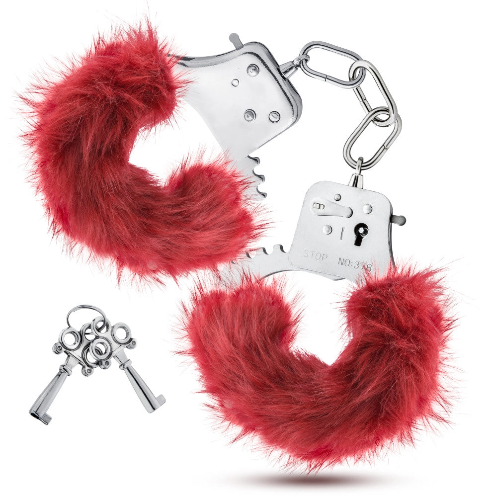 Temptasia By Blush® | Plush Fur Cuffs - Burgundy