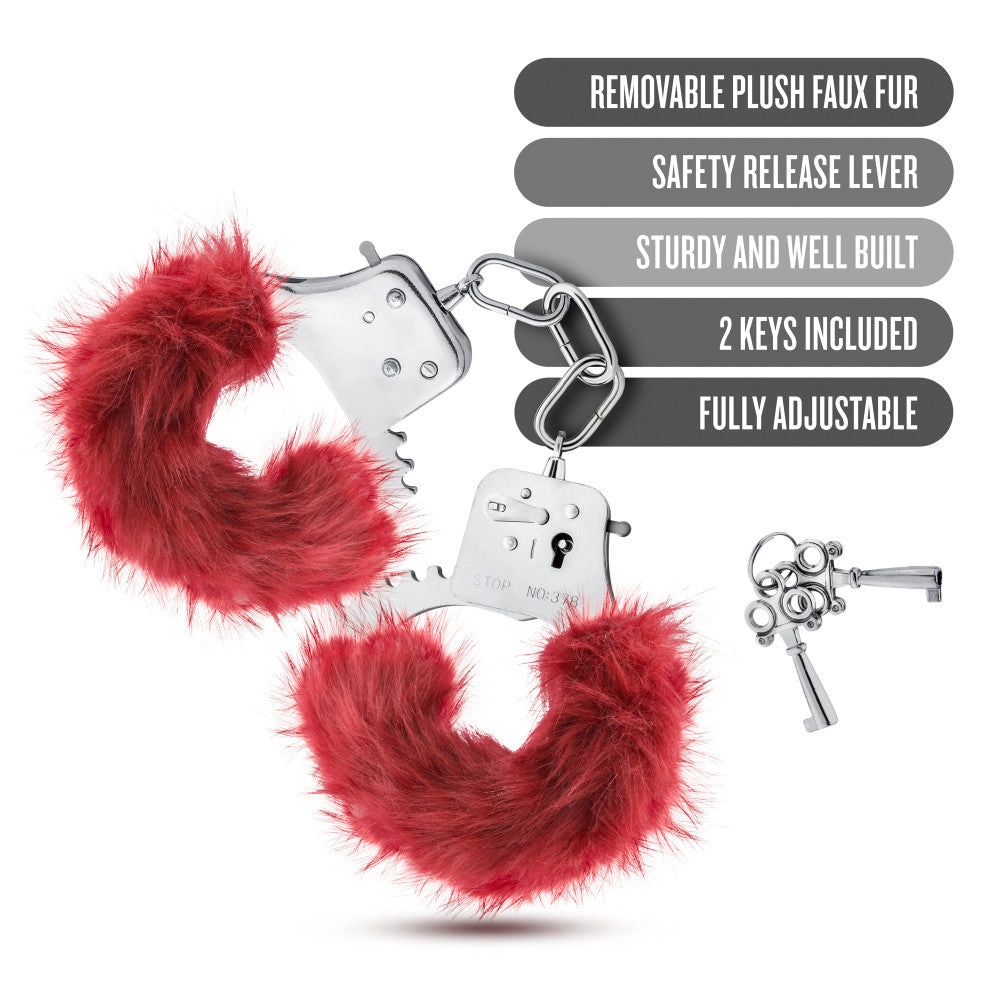 Temptasia By Blush® | Plush Fur Cuffs - Burgundy