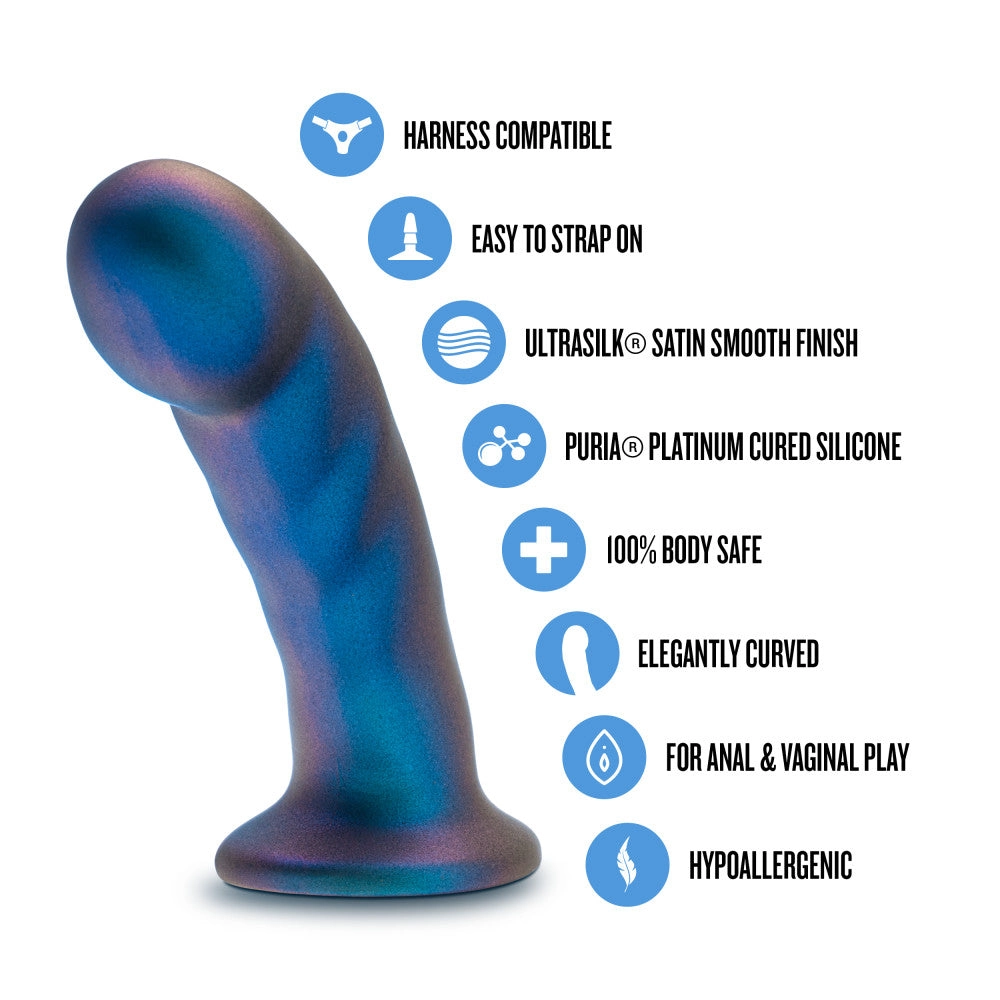 Temptasia By Blush®| Rebellion 5.75 Inch Pegging Dildo - Harness & Strap On Compatible - Blue Erotic