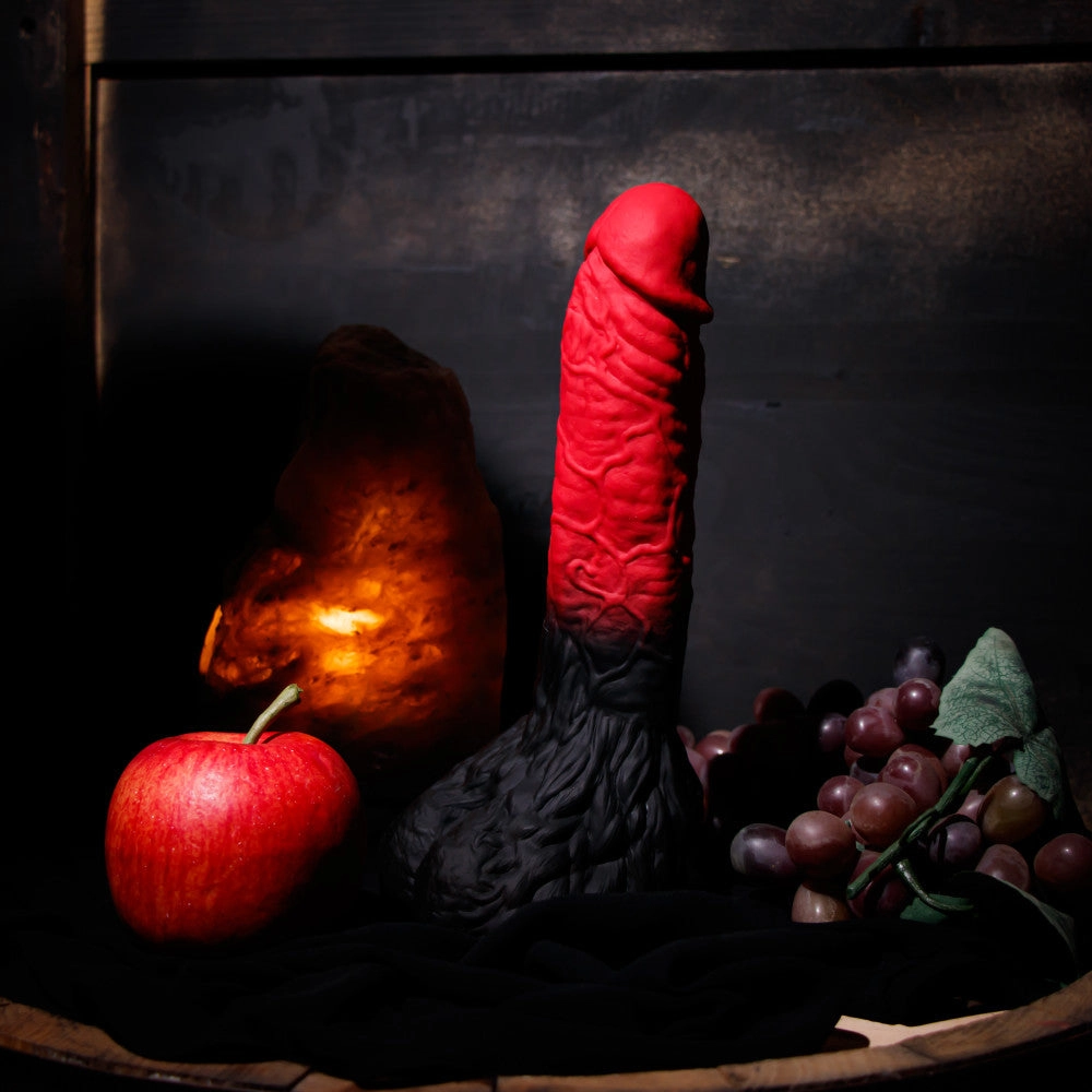 The Realm By Blush® | Lycan Red 10.5-Inch Long Dildo With Lock On Base