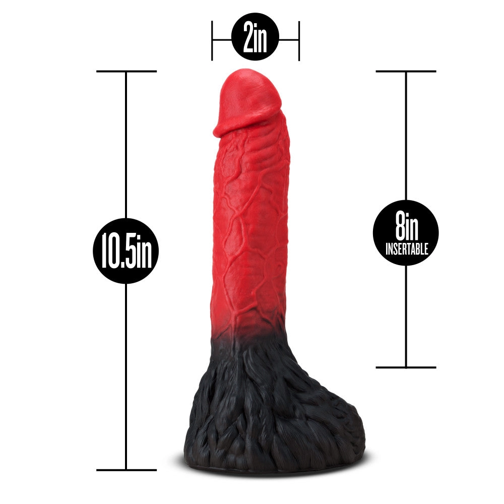 The Realm By Blush® | Lycan Red 10.5-Inch Long Dildo With Lock On Base