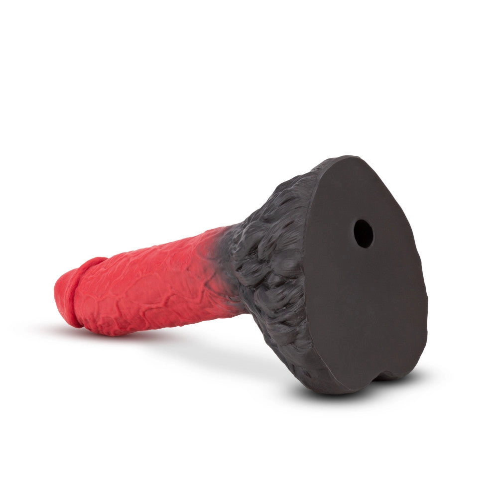 The Realm By Blush® | Lycan Red 10.5-Inch Long Dildo With Lock On Base