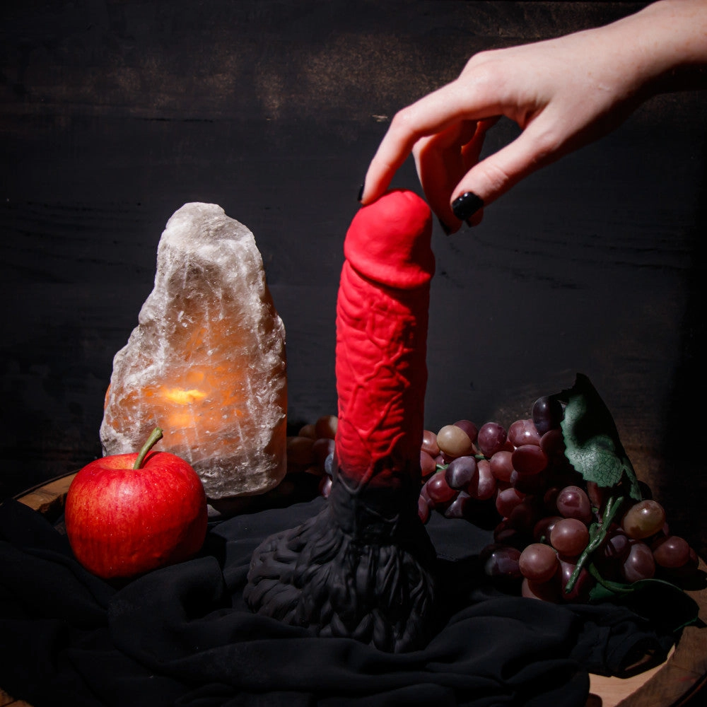The Realm By Blush® | Lycan Red 10.5-Inch Long Dildo With Lock On Base