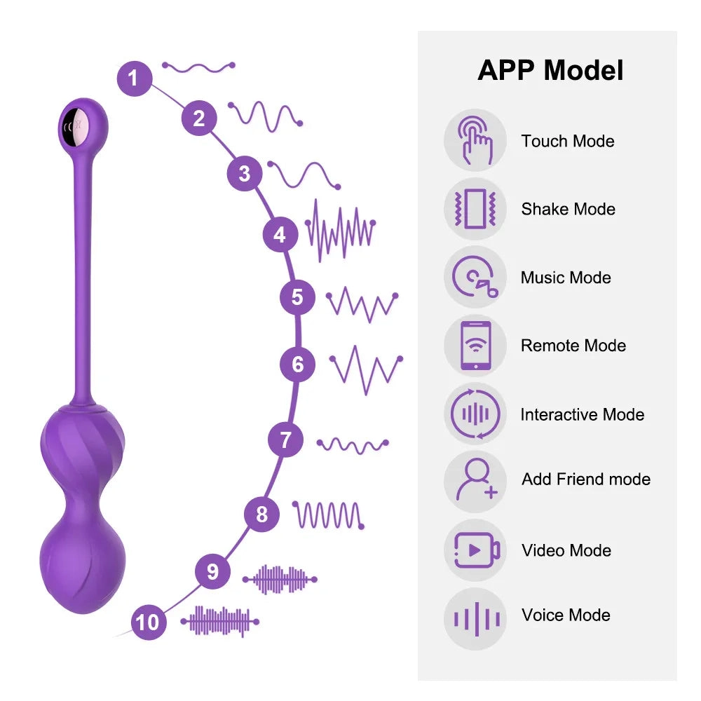 Vibrating Kegel Balls Wireless App Remote Control