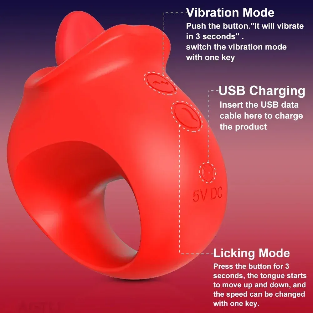 Vibrating Tongue Toy 10 Vibration & Licking Modes