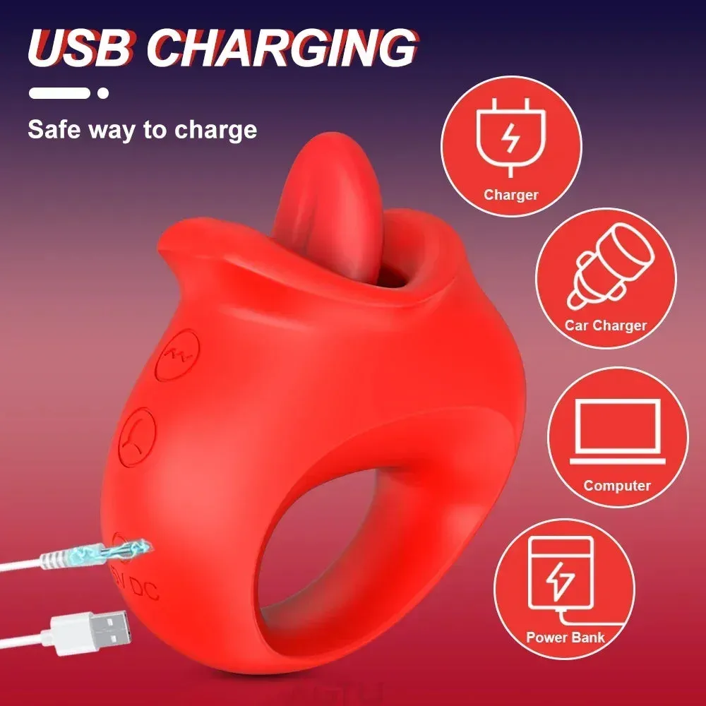 Vibrating Tongue Toy 10 Vibration & Licking Modes