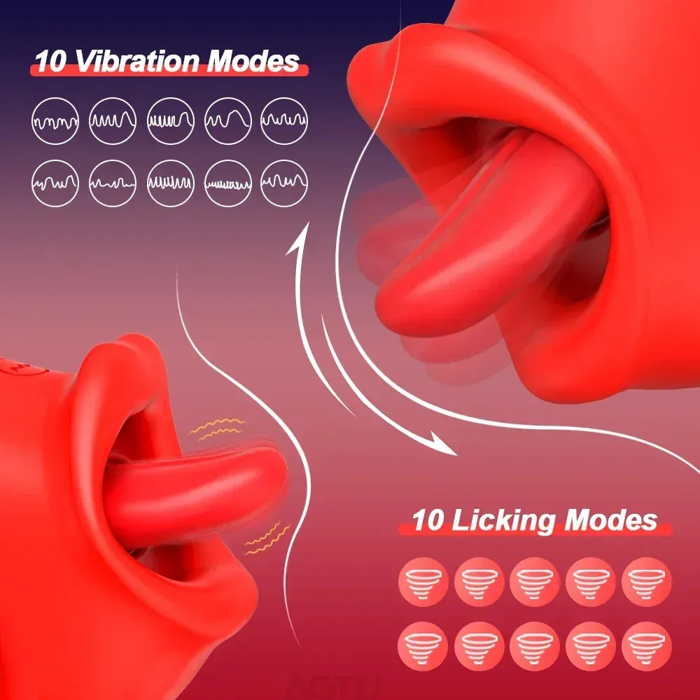 Vibrating Tongue Toy 10 Vibration & Licking Modes