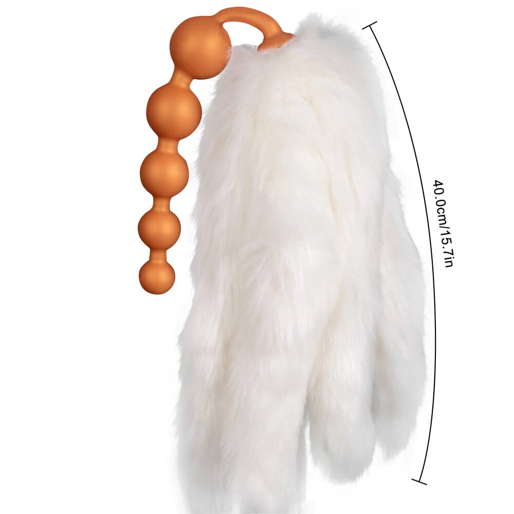 Vixen - Silicone Anal Beads - Different Sizes 5 Anal Balls - Fox Tail Anal Plug