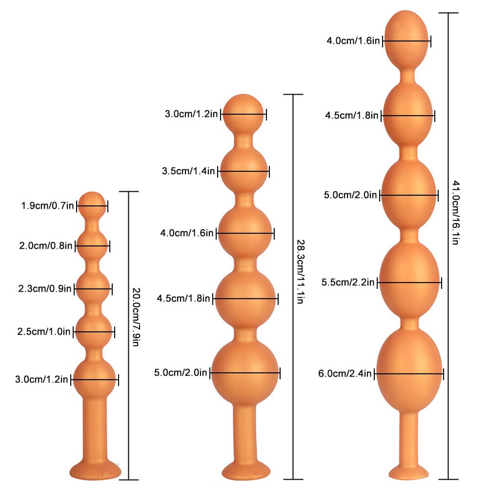 Vixen - Silicone Anal Beads - Different Sizes 5 Anal Balls - Fox Tail Anal Plug
