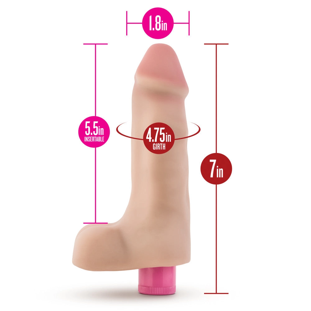 X5 Plus By Blush® | Realistic Beige 7-Inch Long Vibrating Dildo